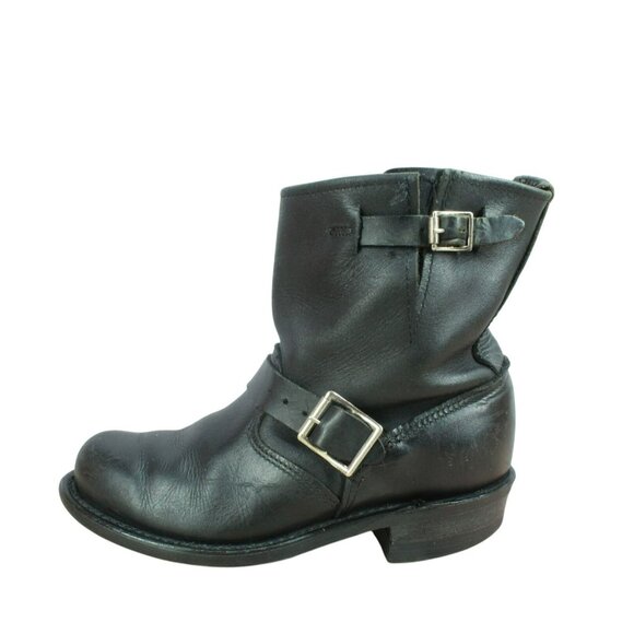 *Frye Engineer 8R Buckle Strap Moto Inspired Leather Ankle Boots Sz 10.5 Inches - Picture 1 of 10